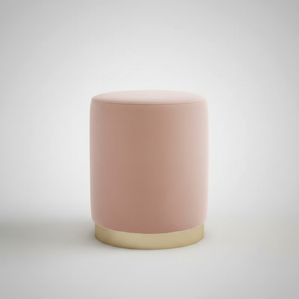 Scandinavian Velvet Makeup Stool - Swivel Vanity Chair with Gold Legs, Instagrammable Nail Salon Stool for Bedroom & Living Room