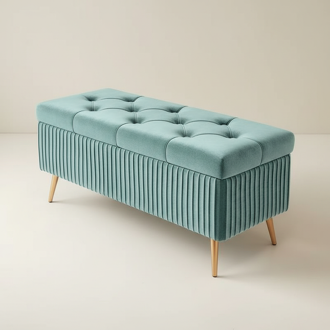 Velvet Ottoman Bench for Living Room Nordic Design Shoe Changing Stool with Storage Bedroom Bed End Seat Modern