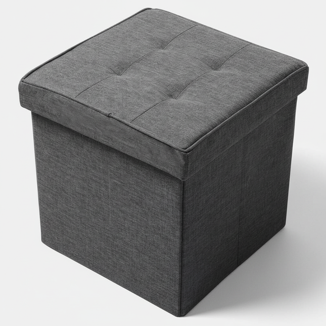 1PC Foldable Dressing Table Stool Pouf Storage Ottoman Chair Stool Upholstered Footstool Linen Couch Stool Removable Cover