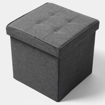 1PC Foldable Dressing Table Stool Pouf Storage Ottoman Chair Stool Upholstered Footstool Linen Couch Stool Removable Cover