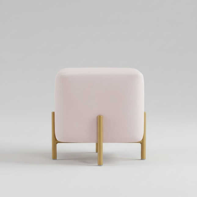 Customized Velvet Dressing Stool Golden Leg Tassel Makeup Bench Openable Ottoman Pouf for Home Fashionable Furniture