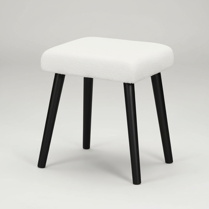 Pouf Dressing Table Stool Teddy Velvet Salon Footrest Rectangular Pouf with Padded Seat for Bedroom Living Room