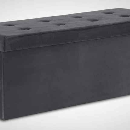 1PC Foldable Stool Home Ottoman Seat Bench Chest with Storage Space Organizer Box Living Room Furniture