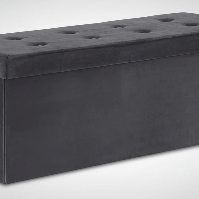 1PC Foldable Stool Home Ottoman Seat Bench Chest with Storage Space Organizer Box Living Room Furniture