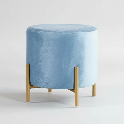 Customized Velvet Dressing Stool Golden Leg Tassel Makeup Bench Openable Ottoman Pouf for Home Fashionable Furniture