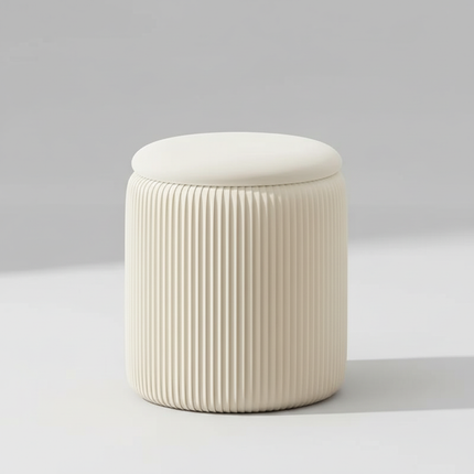 Round Ottoman Living Room Dresser Stool Nordic Modern Footrest Entrance Aesthetic Ottoman Pouf with Storage Space Soft Furniture