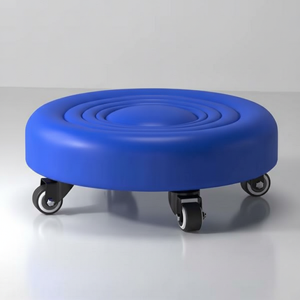 Leather Pulley Stool, Stable and Drop-Proof Low Height Rolling Stools with Universal Wheels for Home Office Fitness Garage Work