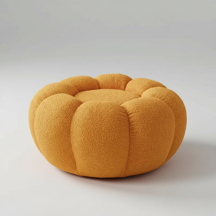 Pumpkin Sofa Low Stools Foot pedal Lamb Wool Shape Velvet Fabric Simple Modern Living Room Light Luxury Bedroom Round Ottomans