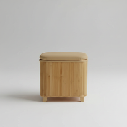 Japanese Solid Wood Small Square Stool with Storage Box Sundries Toys Organizer Household Hallway Shoes Change Footstool Ottoman