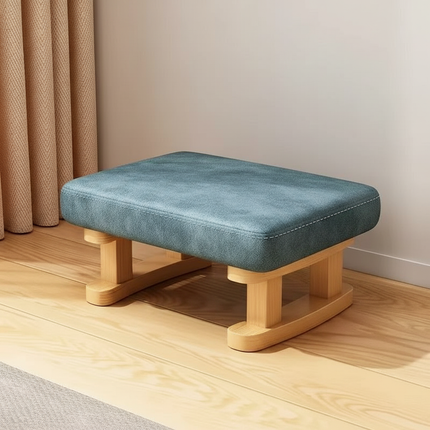 Colorful Small Wooden Stool with Non-Slip Pad Footrest Seat Square Household Living Room Hallway Sofa Tea Stools