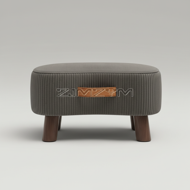 Small Rectangle Foot Stool, Velvet Fabric Footrest Ottoman Stool with Non-Skid Wood Legs, Modern Footstools Step for Couch