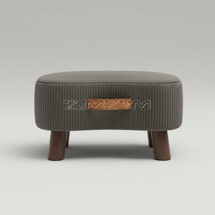 Small Rectangle Foot Stool, Velvet Fabric Footrest Ottoman Stool with Non-Skid Wood Legs, Modern Footstools Step for Couch