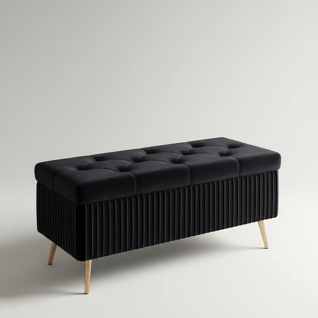 Velvet Ottoman Bench for Living Room Nordic Design Shoe Changing Stool with Storage Bedroom Bed End Seat Modern