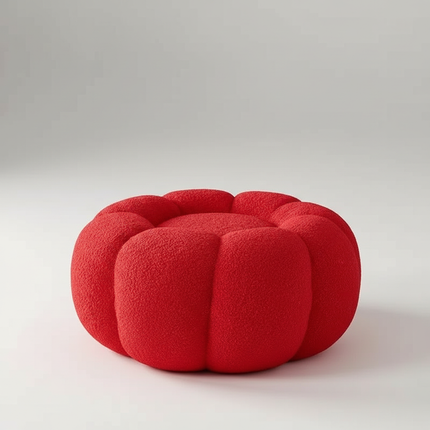 Pumpkin Sofa Low Stools Foot pedal Lamb Wool Shape Velvet Fabric Simple Modern Living Room Light Luxury Bedroom Round Ottomans