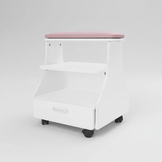 Pedicure Stool Foot Rest Pedicure Manicure Funiture Beauty Salon Nail Trolley Cart Footbath Stool White/Black/Pink
