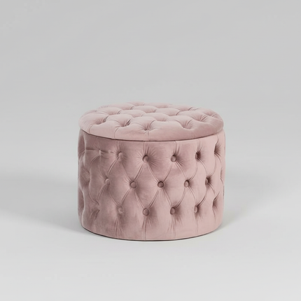 Nordic Luxury Sofa Footstool Living Room Bedroom Wardrobe Rest Stool Internet Celebrity Pink Fabric Storage Round Sofa Stool