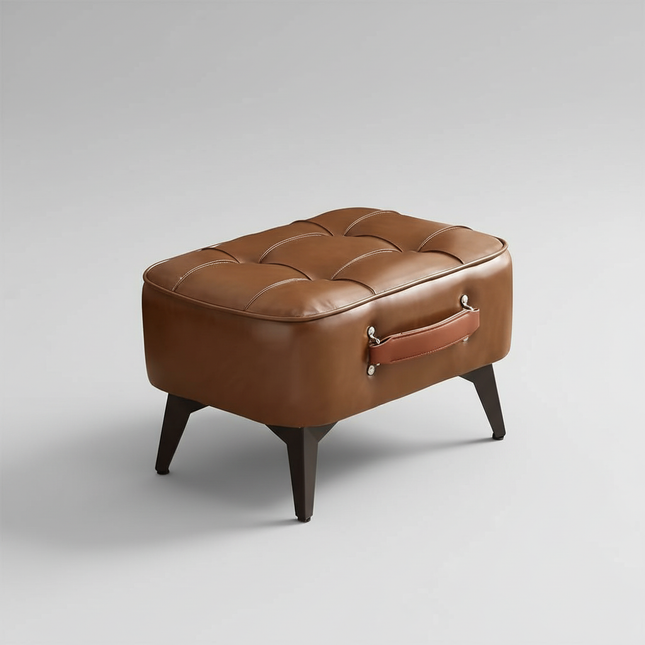 Light luxury leather square stool, leather soft bag, shoe changing stool, living room stool, sofa footstool, home decoration