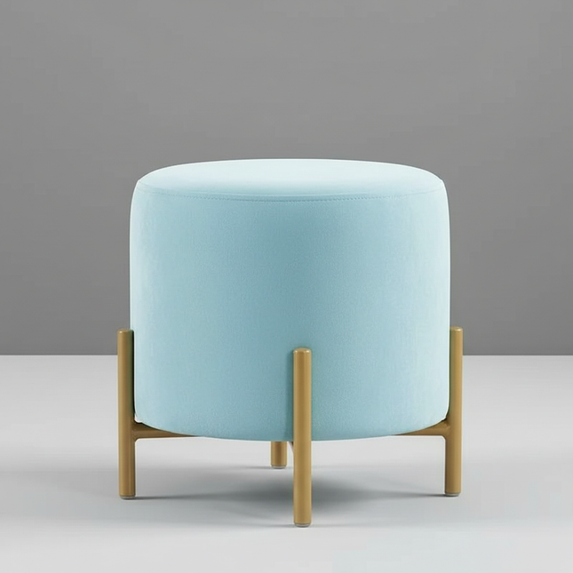 Customized Velvet Dressing Stool Golden Leg Tassel Makeup Bench Openable Ottoman Pouf for Home Fashionable Furniture