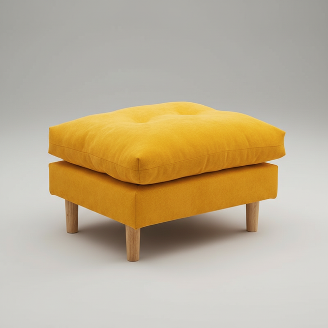 Soft Velvet Solid Wood Bed-End Bench  Durable Nordic Sofa Footstool  Sturdy Living Room Ottoman  Versatile Square Footrest