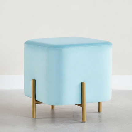 Customized Velvet Dressing Stool Golden Leg Tassel Makeup Bench Openable Ottoman Pouf for Home Fashionable Furniture