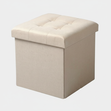 1PC Foldable Dressing Table Stool Pouf Storage Ottoman Chair Stool Upholstered Footstool Linen Couch Stool Removable Cover