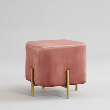 Customized Velvet Dressing Stool Golden Leg Tassel Makeup Bench Openable Ottoman Pouf for Home Fashionable Furniture