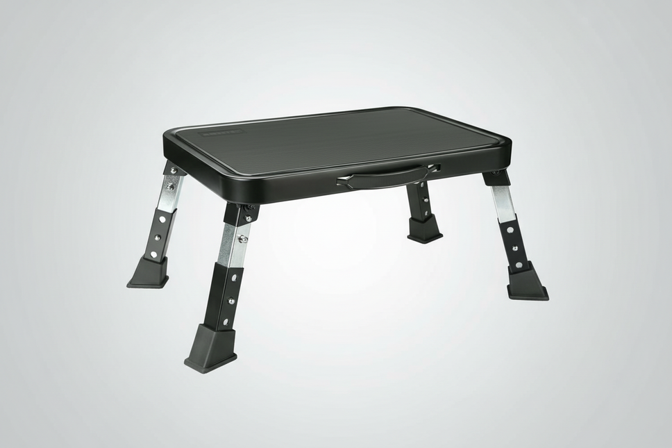 3-speed adjustable folding step stool for adults and seniors, safer metal step stool, sturdy and stable step stool