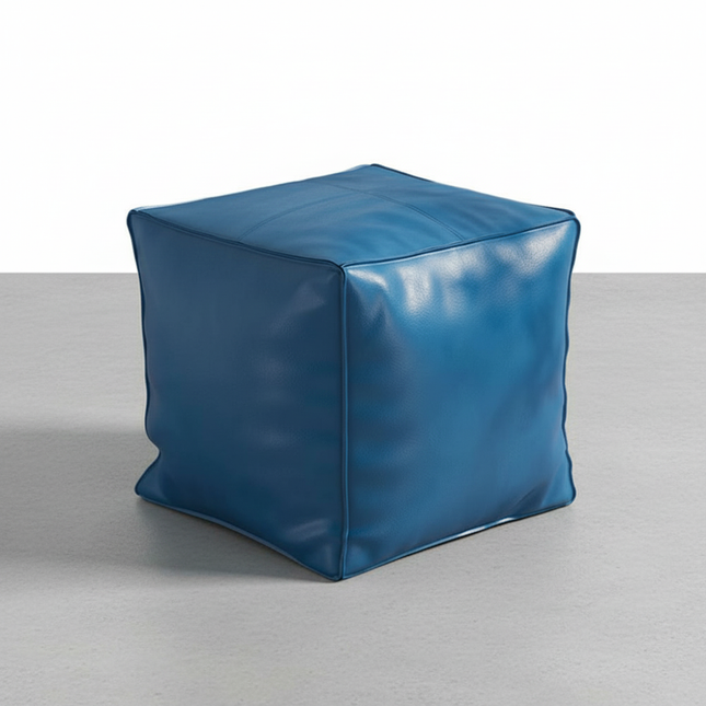 Foot Rest Non-Slip Storage Stool Large Capacity Waterproof Unstuffed Cushion Cover Stackable Thicken Leather Pouf Shoe-changing