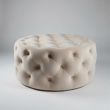 Velvet Round Ottoman Luxury Sofa Living Room Furniture Modern Bedroom Floor Pouf Clothing Store Shoes-changing Soft Stool B