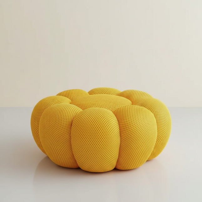 Nordic Sofa Pedal Simple Round Stool Low Ottomans Living Room Sofa Footstool 3D Fabric Creative Leg Footstool Pumpkin Footstools