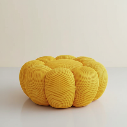 Nordic Sofa Pedal Simple Round Stool Low Ottomans Living Room Sofa Footstool 3D Fabric Creative Leg Footstool Pumpkin Footstools
