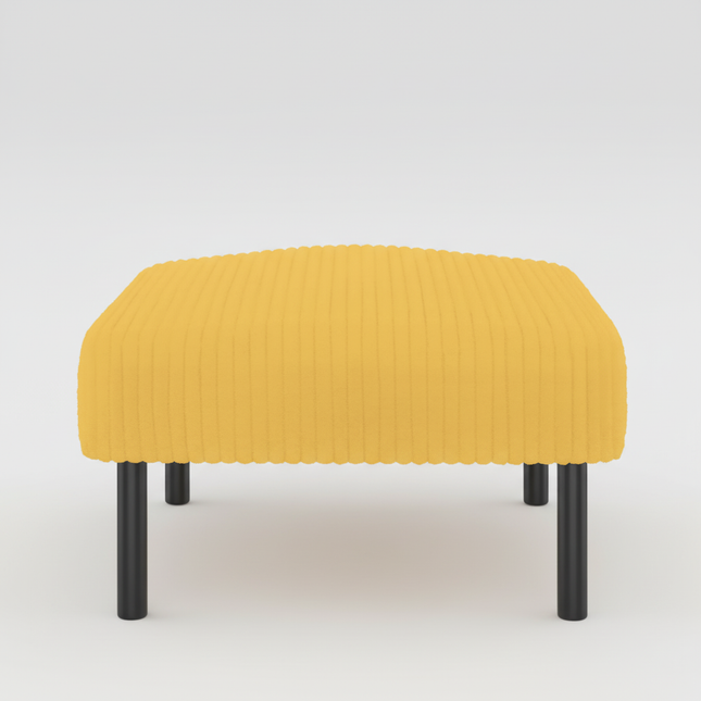 LVHOM High-Quality Corduroy Footstool, Soft Ottoman with Solid Metal Frame, Comfortable Fabric, Suitable for Living Room