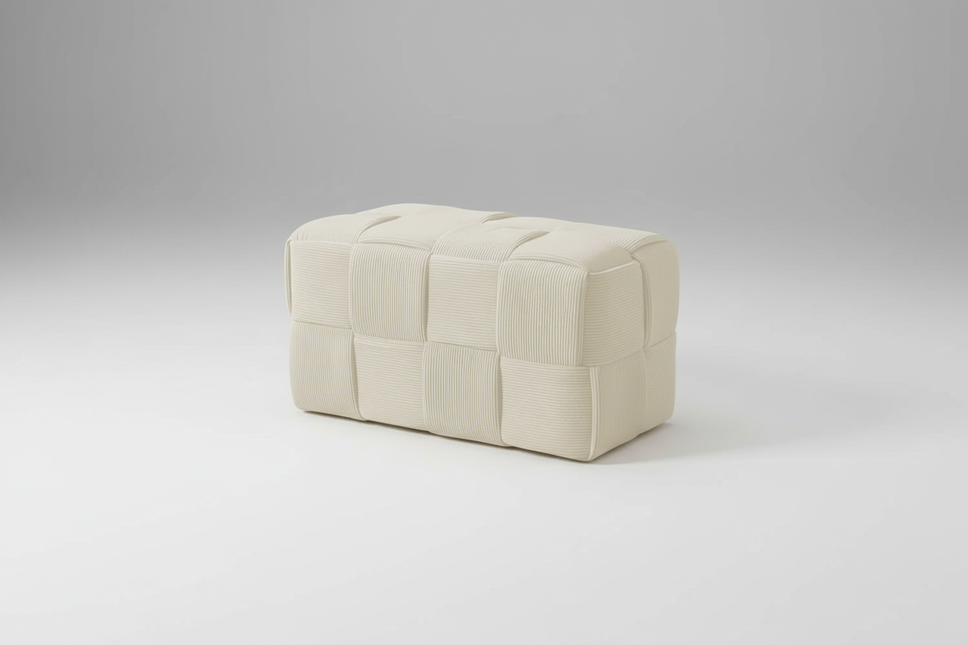 Foot Rest Soft and Comfortable Square Corduroy Woven Design Sofa Stool