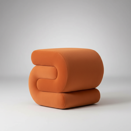 Vanity Stool, Modern S-Shaped Pouf Ottoman Footrest Makeup Chair Foot Stool Under Desk, Decorative Floor Seat