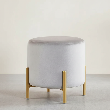 Customized Velvet Dressing Stool Golden Leg Tassel Makeup Bench Openable Ottoman Pouf for Home Fashionable Furniture