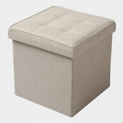 1PC Foldable Dressing Table Stool Pouf Storage Ottoman Chair Stool Upholstered Footstool Linen Couch Stool Removable Cover