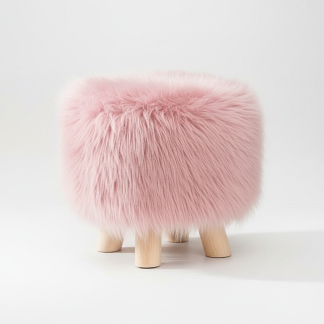 Adorable Shoes-changing Stool Plush Wooden Footrest Removable Chair Cover Soft Seat Cushion Home Decor Furnitu 가구 걸상
