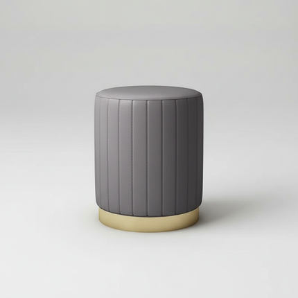 Scandinavian Velvet Makeup Stool - Swivel Vanity Chair with Gold Legs, Instagrammable Nail Salon Stool for Bedroom & Living Room