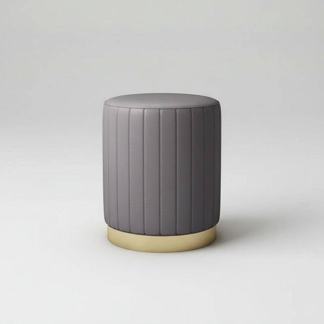 Scandinavian Velvet Makeup Stool - Swivel Vanity Chair with Gold Legs, Instagrammable Nail Salon Stool for Bedroom & Living Room