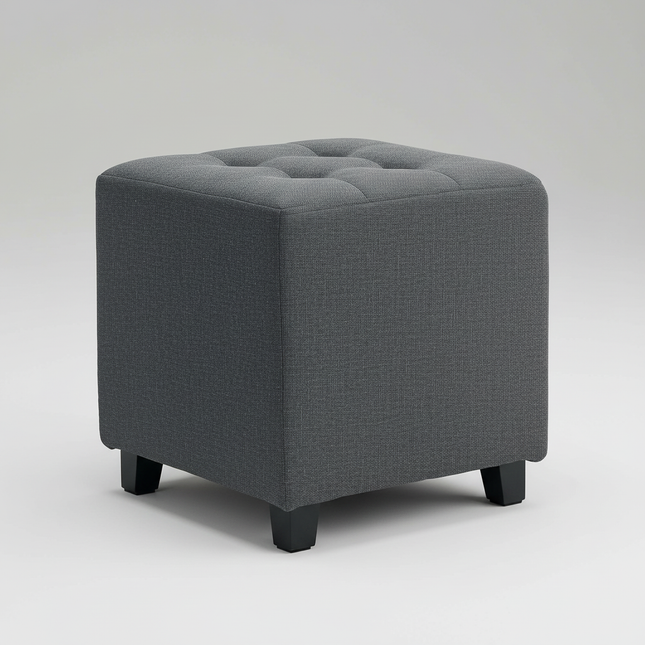 Homcom Linen Upholstered Living Room Footrest with Side Pocket