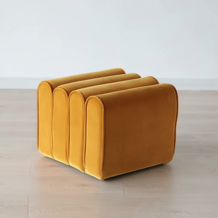 Shoe Change Stool for Living Room Fitting Room Bedroom Fashion Designer Sofa Foot Stool Frame Bed End Stool  Flannel + Wood