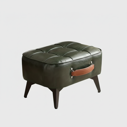 Light luxury leather square stool, leather soft bag, shoe changing stool, living room stool, sofa footstool, home decoration