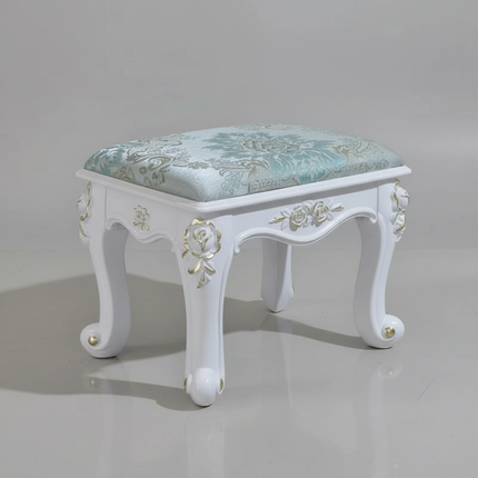 Retro Fabric Dressing Chair, Child Round Stool, Dressing Seat, Home Furniture, Living Room Dinning Chair, ABS Leg, Round Ottoman