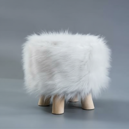 Adorable Shoes-changing Stool Plush Wooden Footrest Removable Chair Cover Soft Seat Cushion Home Decor Furnitu 가구 걸상