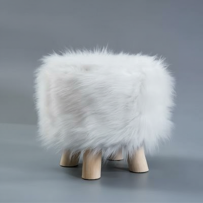 Adorable Shoes-changing Stool Plush Wooden Footrest Removable Chair Cover Soft Seat Cushion Home Decor Furnitu 가구 걸상