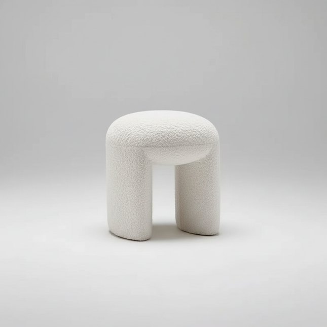 Lamb Wool Velvet Foot Stool Ottoman Nordic Makeup Stool Shoe Changing Stool Entrance Seating for Bedroom Living Room