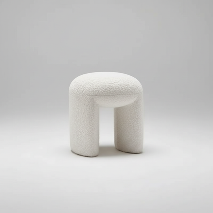 Lamb Wool Velvet Foot Stool Ottoman Nordic Makeup Stool Shoe Changing Stool Entrance Seating for Bedroom Living Room