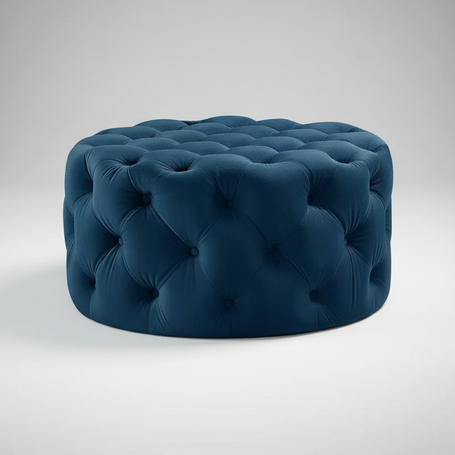 Velvet Round Ottoman Luxury Sofa Living Room Furniture Modern Bedroom Floor Pouf Clothing Store Shoes-changing Soft Stool B