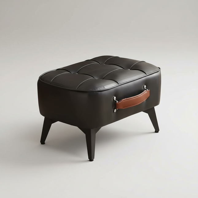 Light luxury leather square stool, leather soft bag, shoe changing stool, living room stool, sofa footstool, home decoration