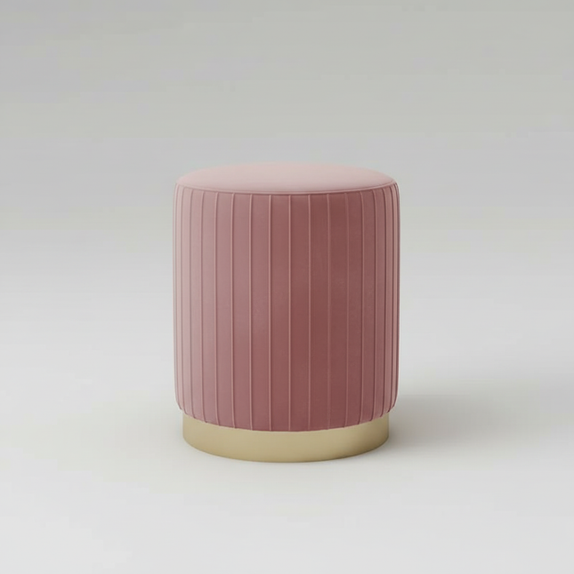 Scandinavian Velvet Makeup Stool - Swivel Vanity Chair with Gold Legs, Instagrammable Nail Salon Stool for Bedroom & Living Room